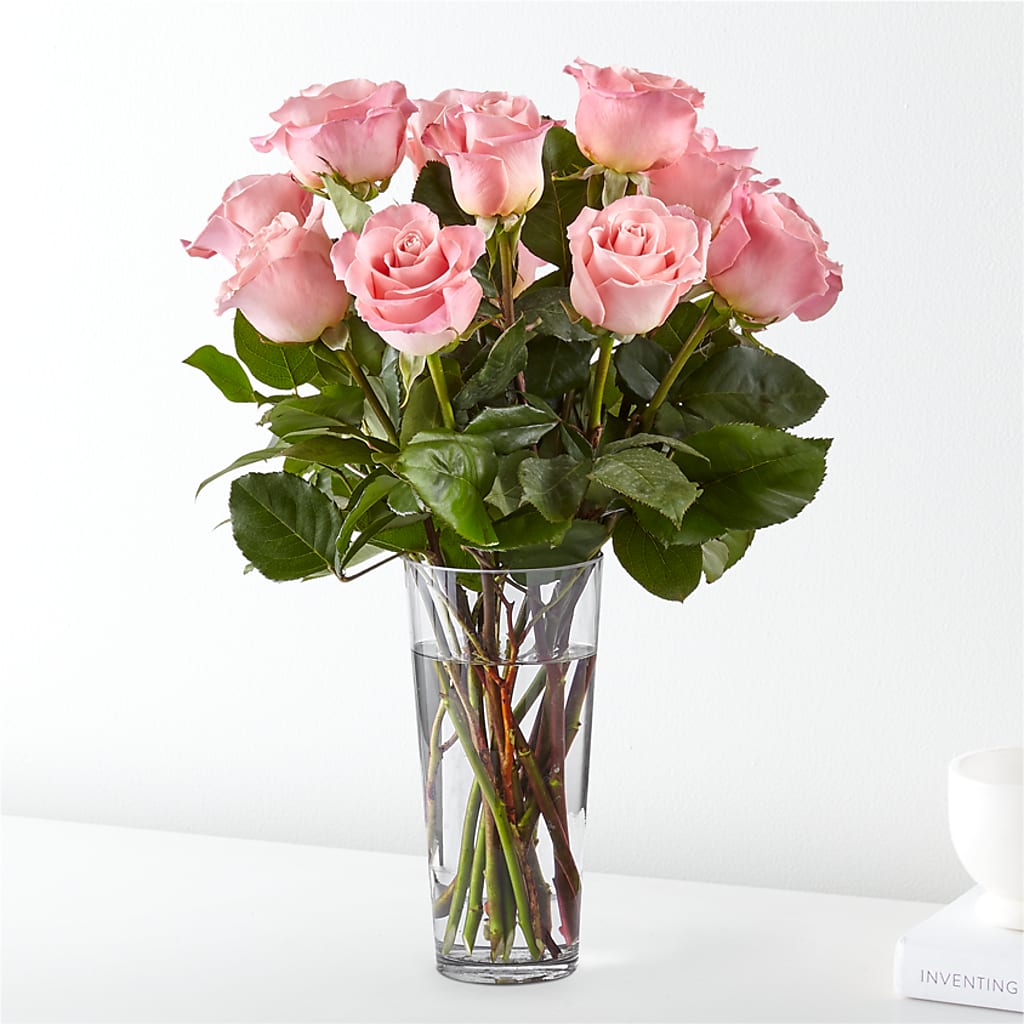Long Stem Pink Rose Bouquet – NITA'S FLOWERS & GIFTS, Marlow OK
