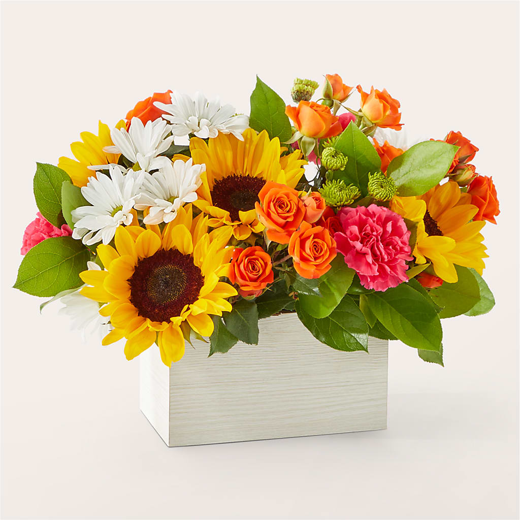 Sun-drenched Blooms Box Bouquet – NITA'S FLOWERS & GIFTS, Marlow OK
