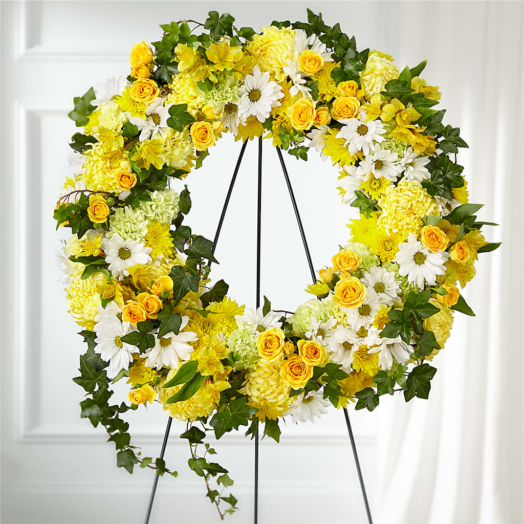 Golden Remembrance Wreath – NITA'S FLOWERS & GIFTS, Marlow OK