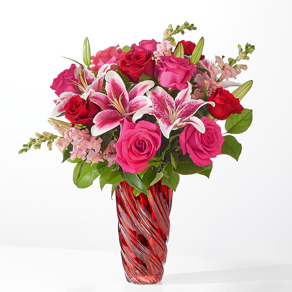 Always You Bouquet with Luxe Swirl Vase – NITA'S FLOWERS & GIFTS, Marlow OK