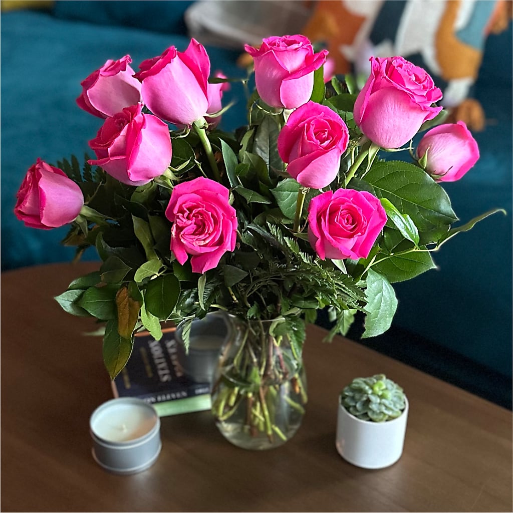 Long Stem Pink Rose Bouquet – NITA'S FLOWERS & GIFTS, Marlow OK