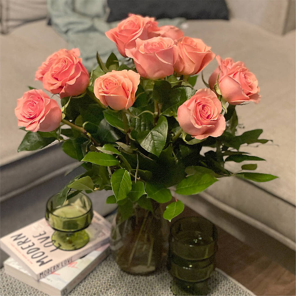 Long Stem Pink Rose Bouquet – NITA'S FLOWERS & GIFTS, Marlow OK