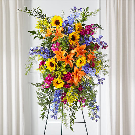 Sunlit Memories Standing Spray (Standard) – NITA'S FLOWERS & GIFTS, Marlow OK