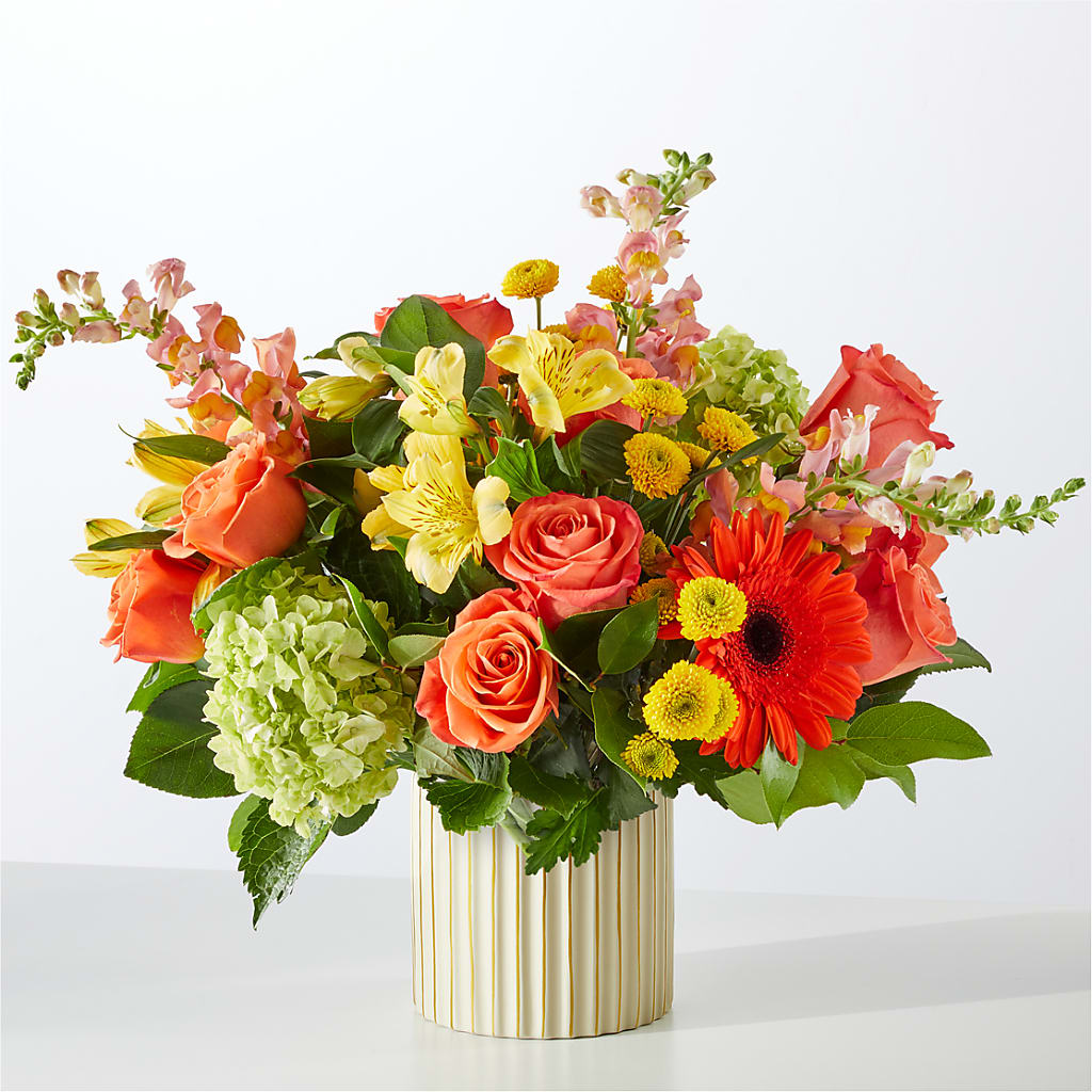 Autumn Sunshine Bouquet with Ivory Vase – NITA'S FLOWERS & GIFTS, Marlow OK