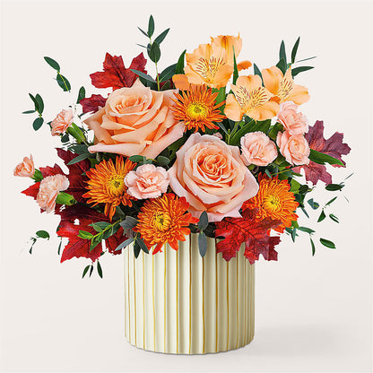 Spiced Latte Bouquet with Ivory Vase – NITA'S FLOWERS & GIFTS, Marlow OK