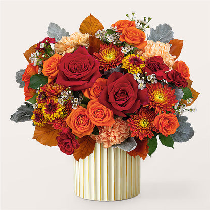 Merlot Bouquet with Ivory Vase – NITA'S FLOWERS & GIFTS, Marlow OK