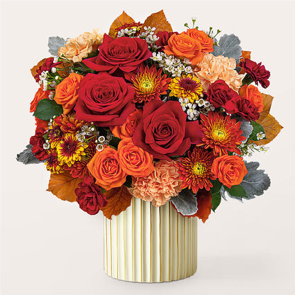 Merlot Bouquet with Ivory Vase – NITA'S FLOWERS & GIFTS, Marlow OK
