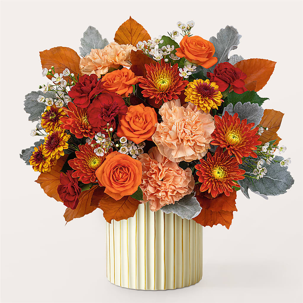 Merlot Bouquet with Ivory Vase – NITA'S FLOWERS & GIFTS, Marlow OK